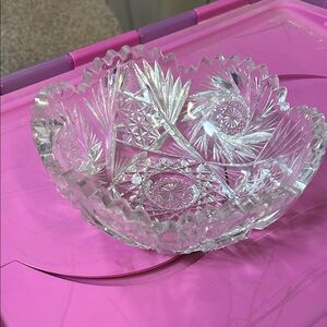 Elegant Crystal Cut Glass Bowl